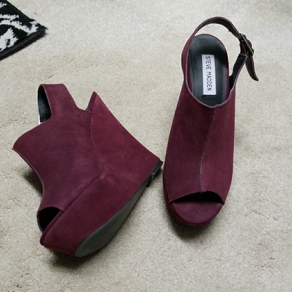 steve madden peep toe wedges